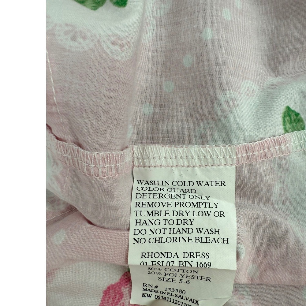 Eleanor Rose Sweet Love Rhonda Dress Girls Pink Floral Print Ruffles Size 5-6 - Picture 2 of 8